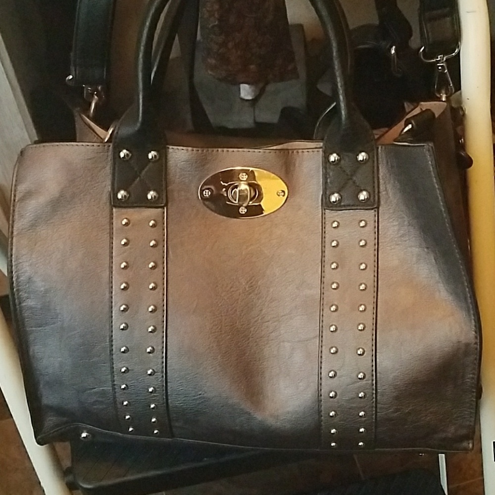 Metallic dark grey purse